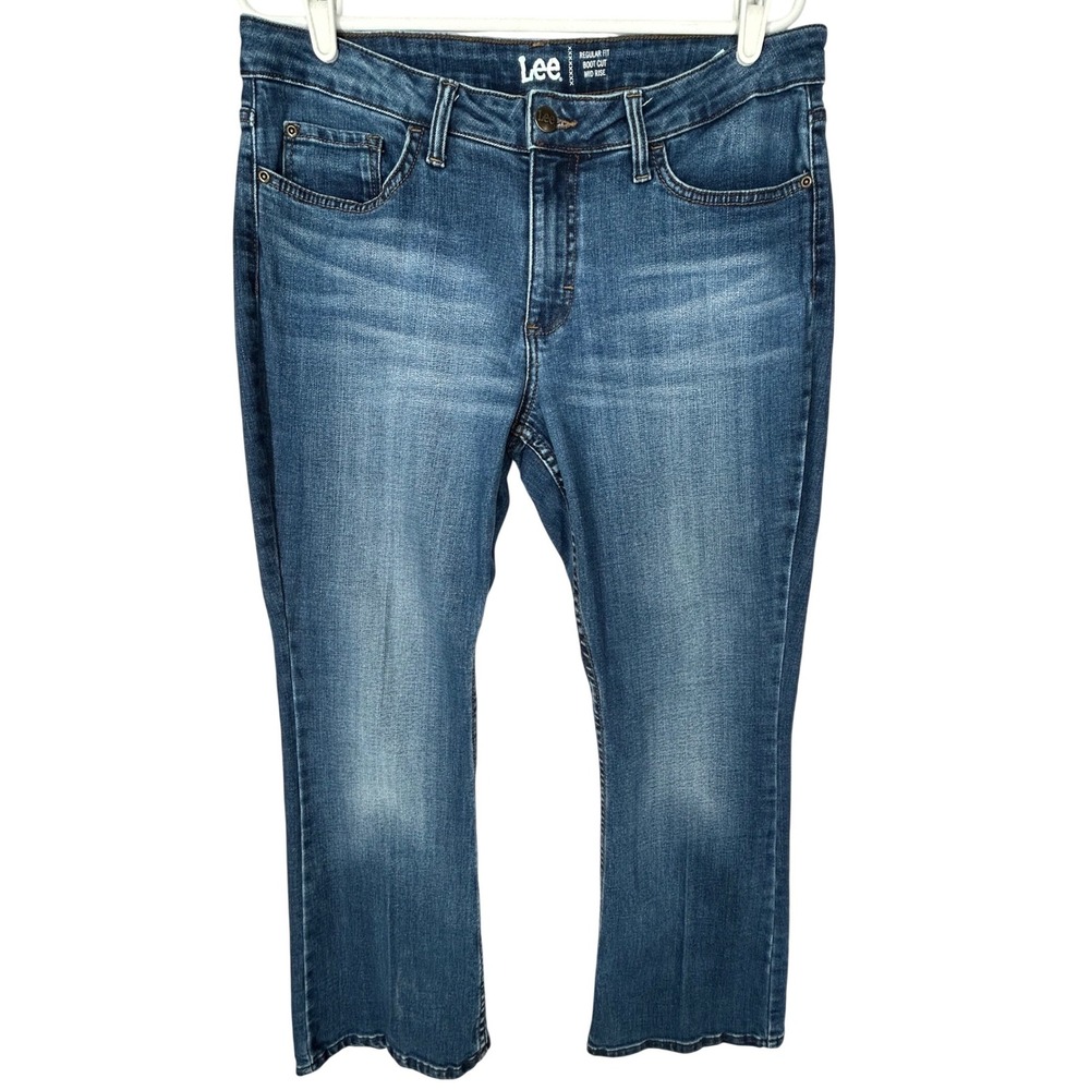 Lee Regular‎ Fit Bootcut Mid Rise Blue Jeans Stretch Women's Size 12 Petite